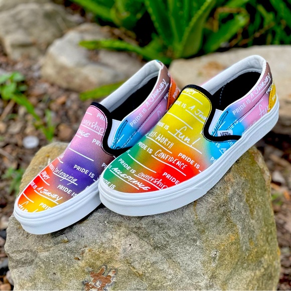 Unisex Pride Slip-on Vans - Picture 1 of 5